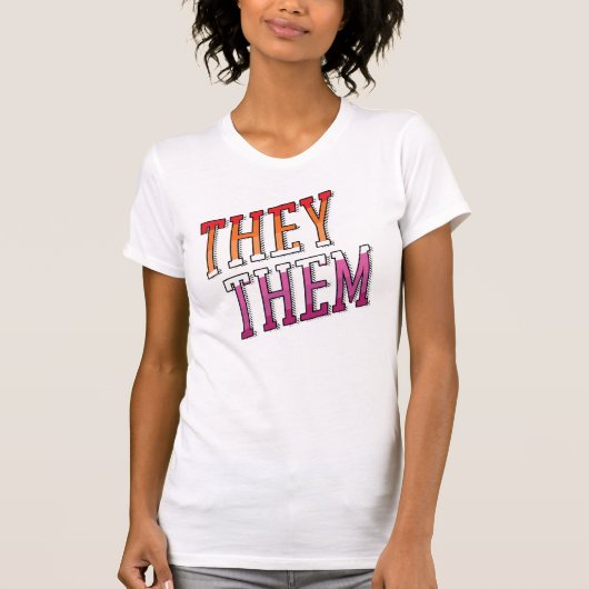 Lesbian Pronoun Pride T - Shirt (Vorderseite)