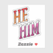 Lesbian Pronouns Er Ihn Aufkleber (Blatt)