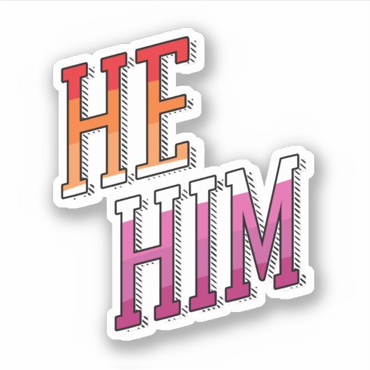 Lesbian Pronouns Er Ihn Aufkleber (Vorderseite)