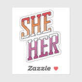 Lesbian Pronouns Sie Aufkleber (Blatt)