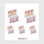 Lesbian Pronouns Sie Aufkleber (Blatt)