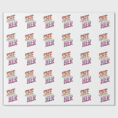 Lesbian Pronouns Sie Geschenkpapier (Flach)