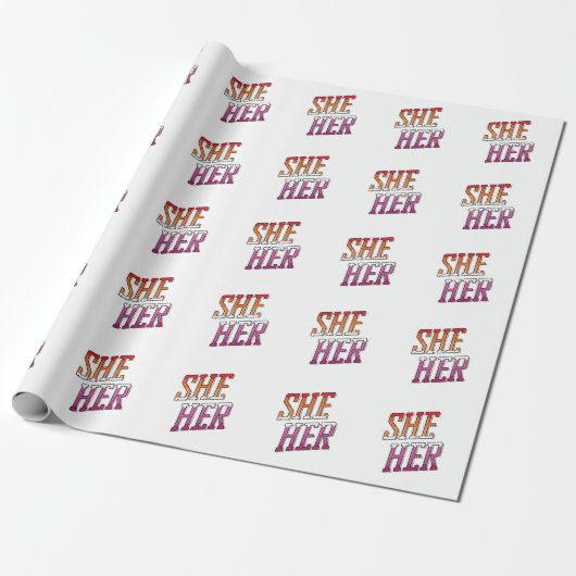 Lesbian Pronouns Sie Geschenkpapier (Ungerollt)