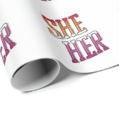 Lesbian Pronouns Sie Geschenkpapier (Rolleneckpunkt)