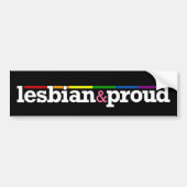 Lesbian&proud schwarzer Autoaufkleber (Vorne)