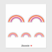 Lesbian Rainbow Sunset Aufkleber (Blatt)