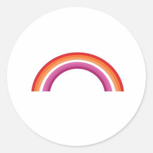 Lesbian Rainbow Sunset Runder Aufkleber (Vorderseite)