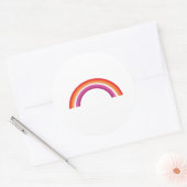 Lesbian Rainbow Sunset Runder Aufkleber (Umschlag)