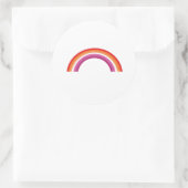 Lesbian Rainbow Sunset Runder Aufkleber (Tasche)