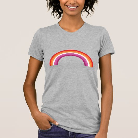 Lesbian Rainbow Sunset T-Shirt (Vorderseite)