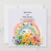 Lesbian Rainbow Wedding Einladung (Vorderseite)