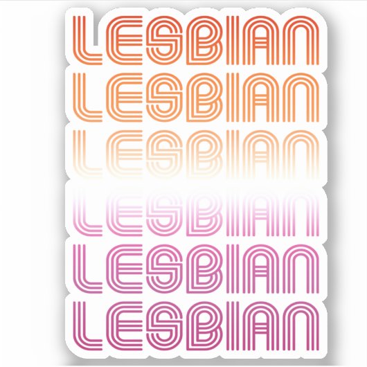 Lesbian Retro Muster Design Aufkleber (Vorderseite)