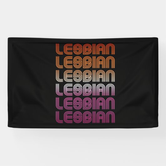 Lesbian Retro Muster Design Banner (Horizontal)