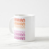 Lesbian Retro Muster Design Kaffeetasse (Vorderseite Links)