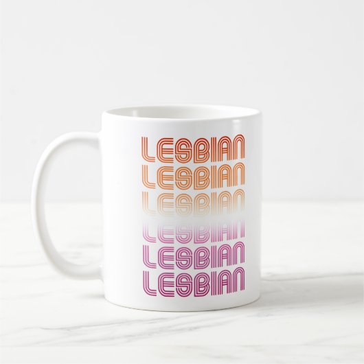 Lesbian Retro Muster Design Kaffeetasse (Links)
