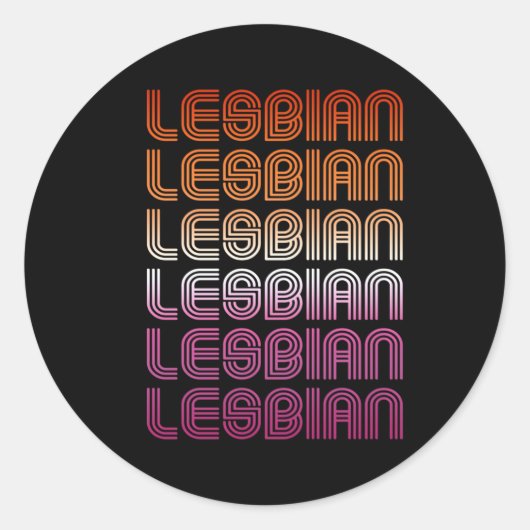 Lesbian Retro Muster Design Runder Aufkleber (Vorderseite)