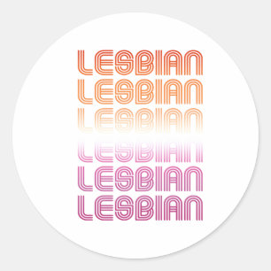 Lesbian Retro Muster Design Runder Aufkleber
