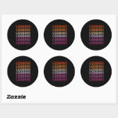 Lesbian Retro Muster Design Runder Aufkleber (Blatt)
