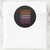 Lesbian Retro Muster Design Runder Aufkleber (Tasche)