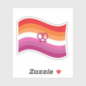 Lesbian Sunset Liebe Pride Wavy Flag Aufkleber (Blatt)