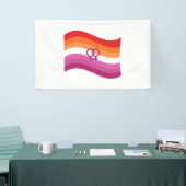 Lesbian Sunset Liebe Pride Wavy Flag Banner (Messeveranstaltung)