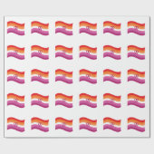 Lesbian Sunset Liebe Pride Wavy Flag Geschenkpapier (Flach)
