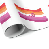 Lesbian Sunset Liebe Pride Wavy Flag Geschenkpapier (Rolleneckpunkt)
