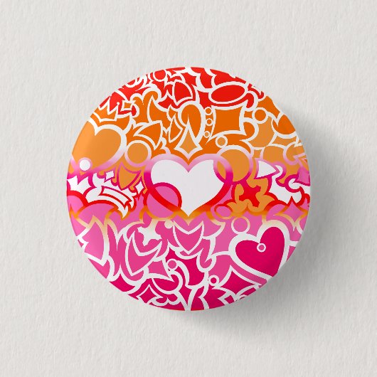 Lesbian Sunset Pride Squiggle Button (Vorderseite)