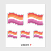 Lesbian Sunset Pride Wavy Flag Aufkleber (Blatt)