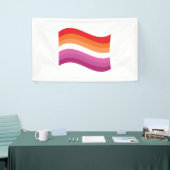 Lesbian Sunset Pride Wavy Flag Banner (Messeveranstaltung)