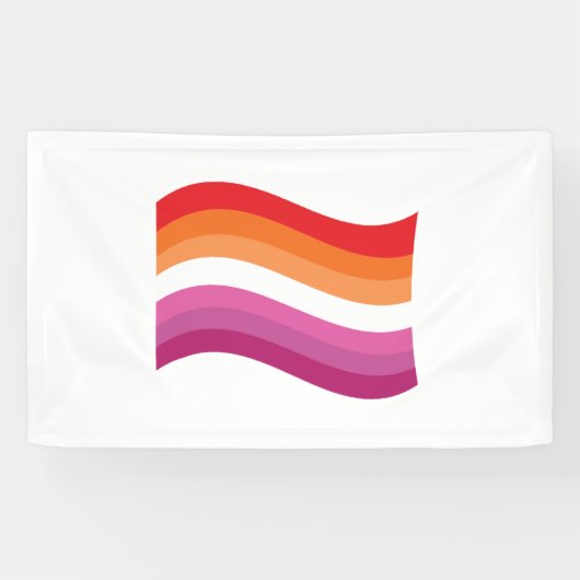 Lesbian Sunset Pride Wavy Flag Banner (Horizontal)