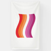 Lesbian Sunset Pride Wavy Flag Banner (Vertikal)