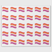 Lesbian Sunset Pride Wavy Flag Geschenkpapier (Flach)
