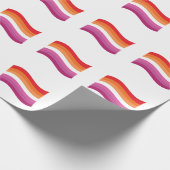 Lesbian Sunset Pride Wavy Flag Geschenkpapier (Ecke)