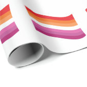 Lesbian Sunset Pride Wavy Flag Geschenkpapier (Rolleneckpunkt)