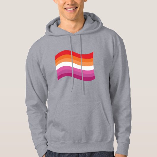 Lesbian Sunset Pride Wavy Flag Hoodie (Vorderseite)