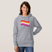 Lesbian Sunset Pride Wavy Flag Hoodie (Vorne ganz)