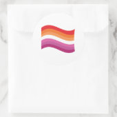 Lesbian Sunset Pride Wavy Flag Runder Aufkleber (Tasche)