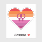 Lesbian Sunset WLW Herz Aufkleber (Blatt)