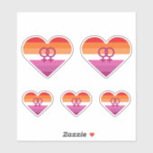 Lesbian Sunset WLW Herz Aufkleber (Blatt)