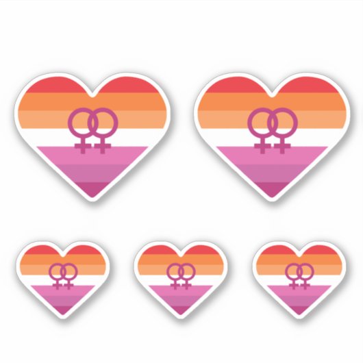 Lesbian Sunset WLW Herz Aufkleber (Vorderseite)