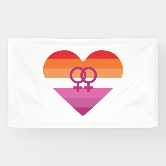 Lesbian Sunset WLW Herz Banner (Horizontal)