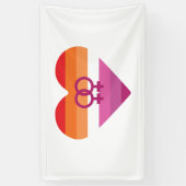 Lesbian Sunset WLW Herz Banner (Vertikal)