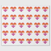 Lesbian Sunset WLW Herz Geschenkpapier (Flach)
