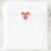 Lesbian Sunset WLW Herz Runder Aufkleber (Tasche)