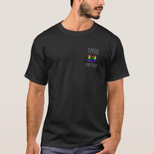 Lesbian Taco Gay Pride Stuff Cats And Tacos Cinco  T-Shirt (Vorderseite)