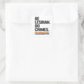 LESBIAN TUN CRIMES T - Shirt Quadratischer Aufkleber (Tasche)