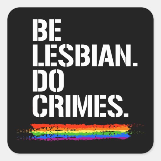 LESBIAN TUN CRIMES T - Shirt Quadratischer Aufkleber (Vorderseite)