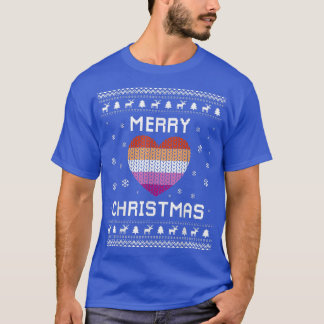 Lesbian Ugly Christmas Sweater Gay Women Holiday 2 T-Shirt