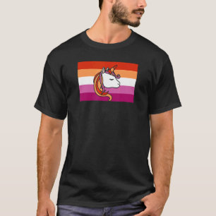 Lesbian Unicorn Liebe Lesbian Pride Flag Ästhetik T-Shirt